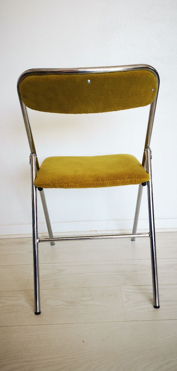 70s chrome folding chair