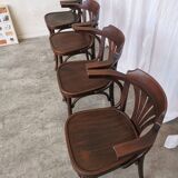 Set of 4 Vintage Bentwood Dining Chair: Mid-Century Thonet Style Armchair