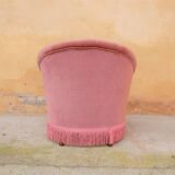 Old pink vintage padded "toad" chair