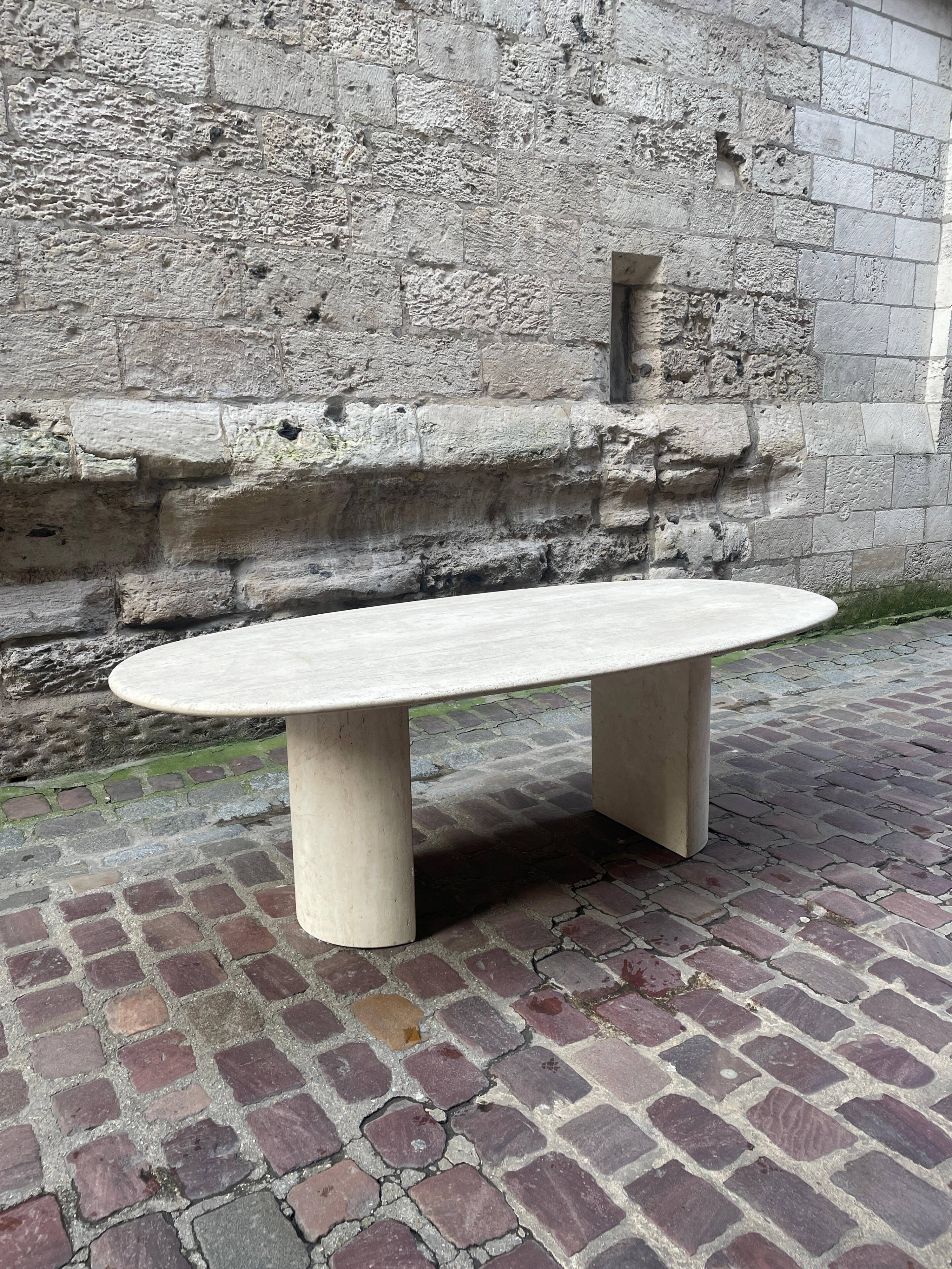 Table en travertin des années 60