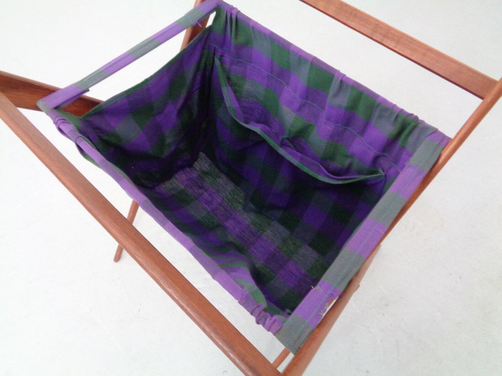 Danish Foldable Teak Magazine Rack, 1960s