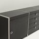 Large black and aluminum sideboard by Interlübke, 1980s Germany.