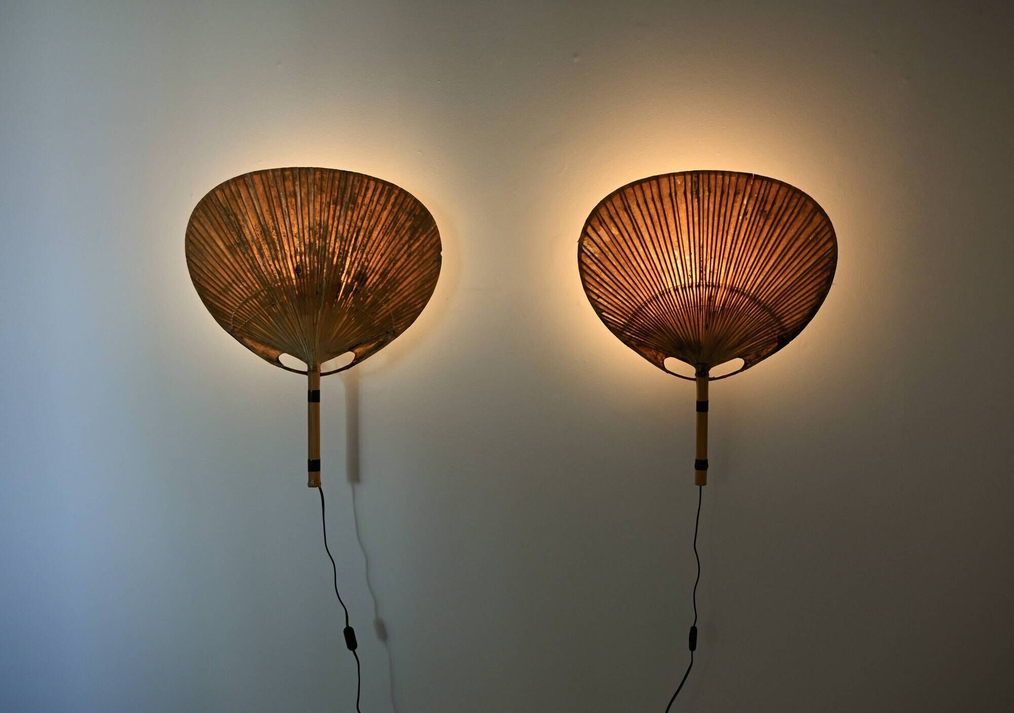 Pair of wall sconces "Uchiwa" by Ingo Maurer for M Design, 1960s