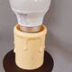 Pair of 60s Brutalist wall lights in varnished wood