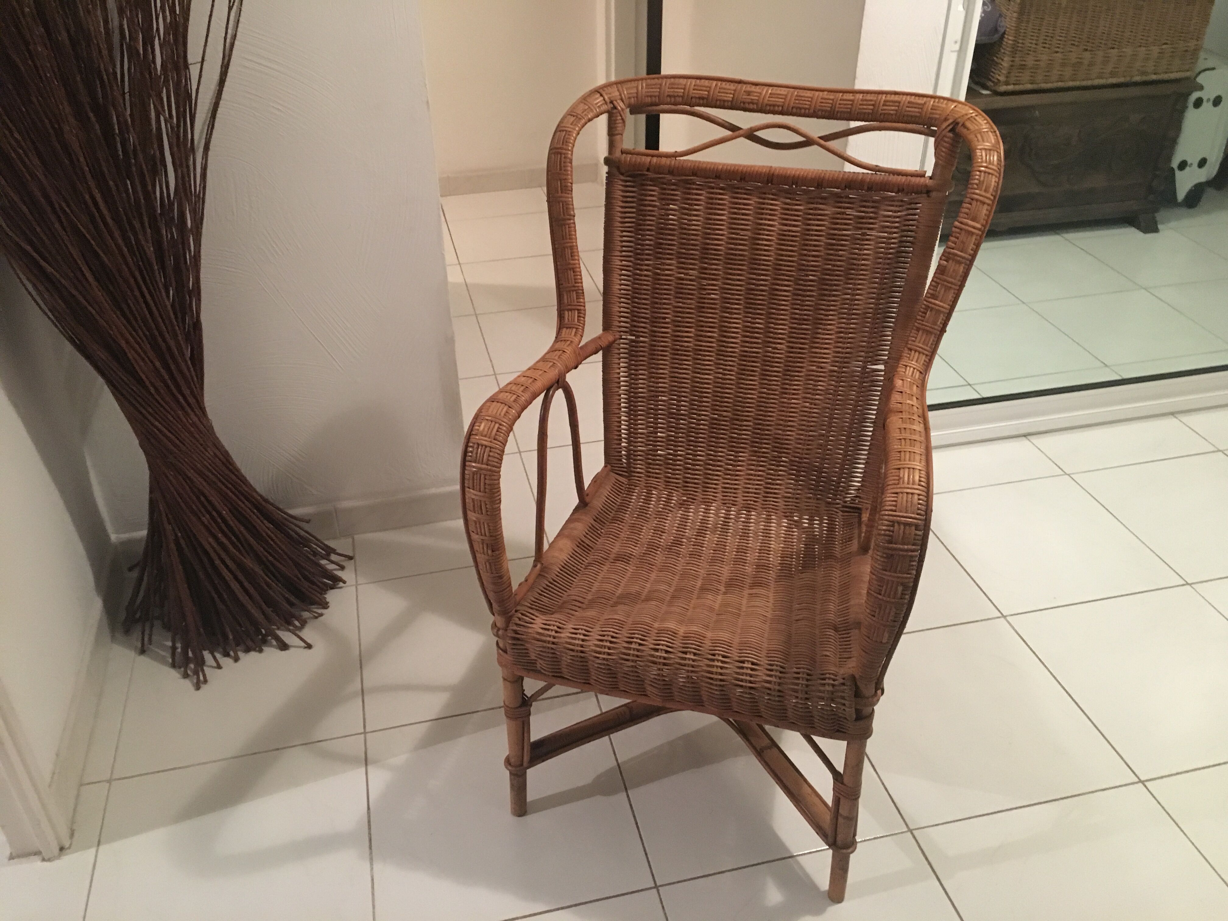 Vintage rattan armchair