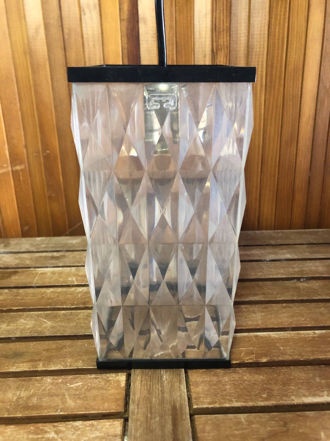 Old plexi + black bakelite pendant lamp 70s vintage