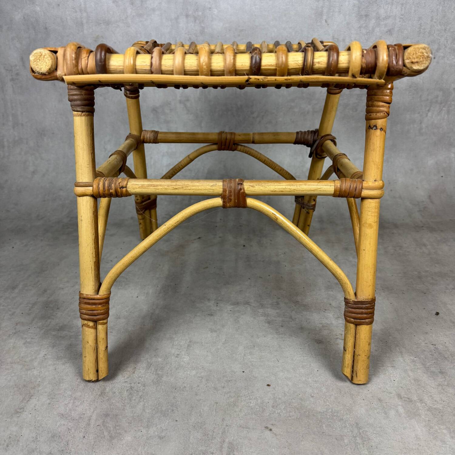 1970s rattan stool from the south of France