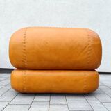 2 fauteuils en cuir cognac Sapporo, Mobil Girgi Italie