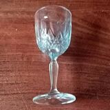 6 clear wine glasses VMC Reims France, teardrop, diamond Roxane 4 cl