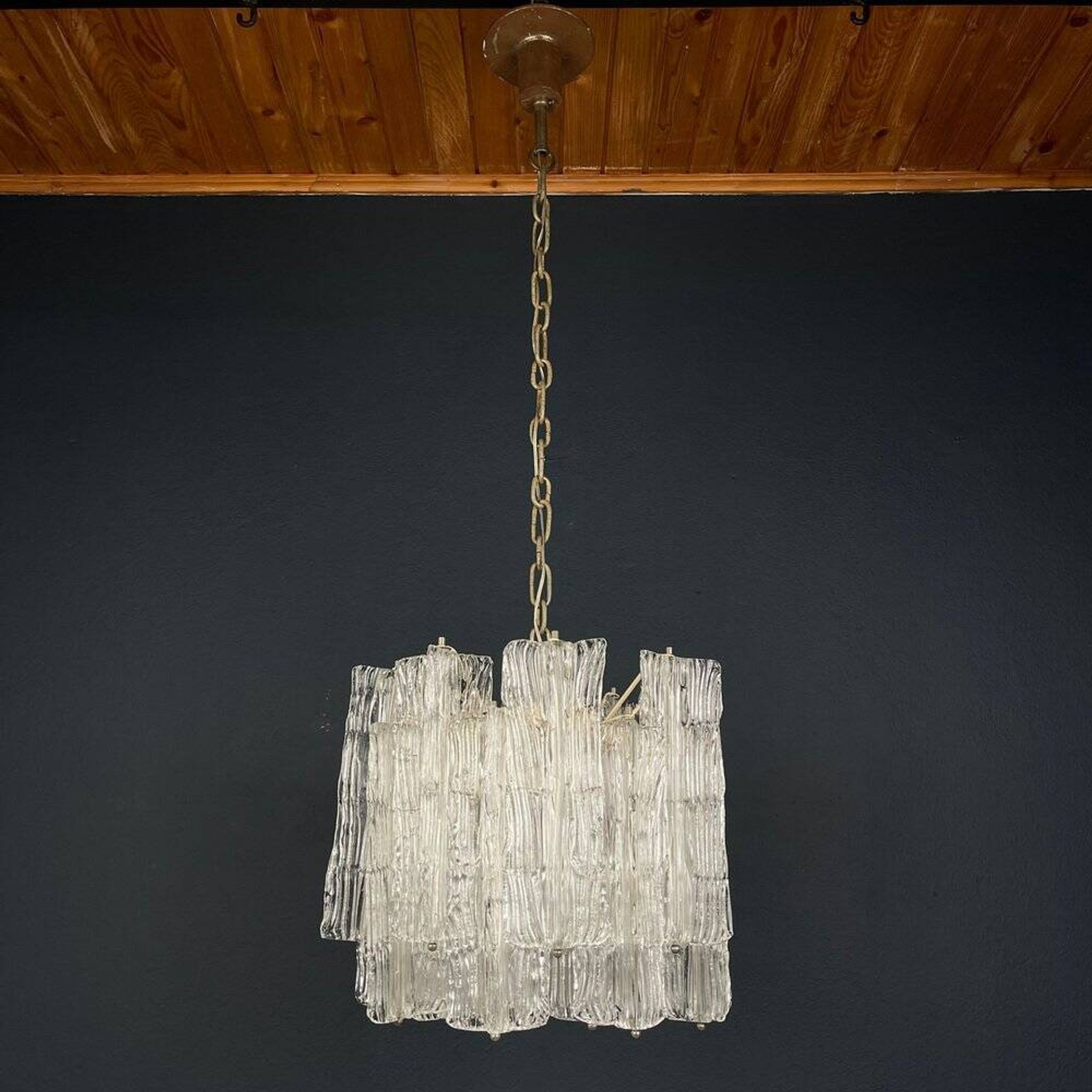 Murano glass chandelier "Eliche" by Venini, Italy, 1960s