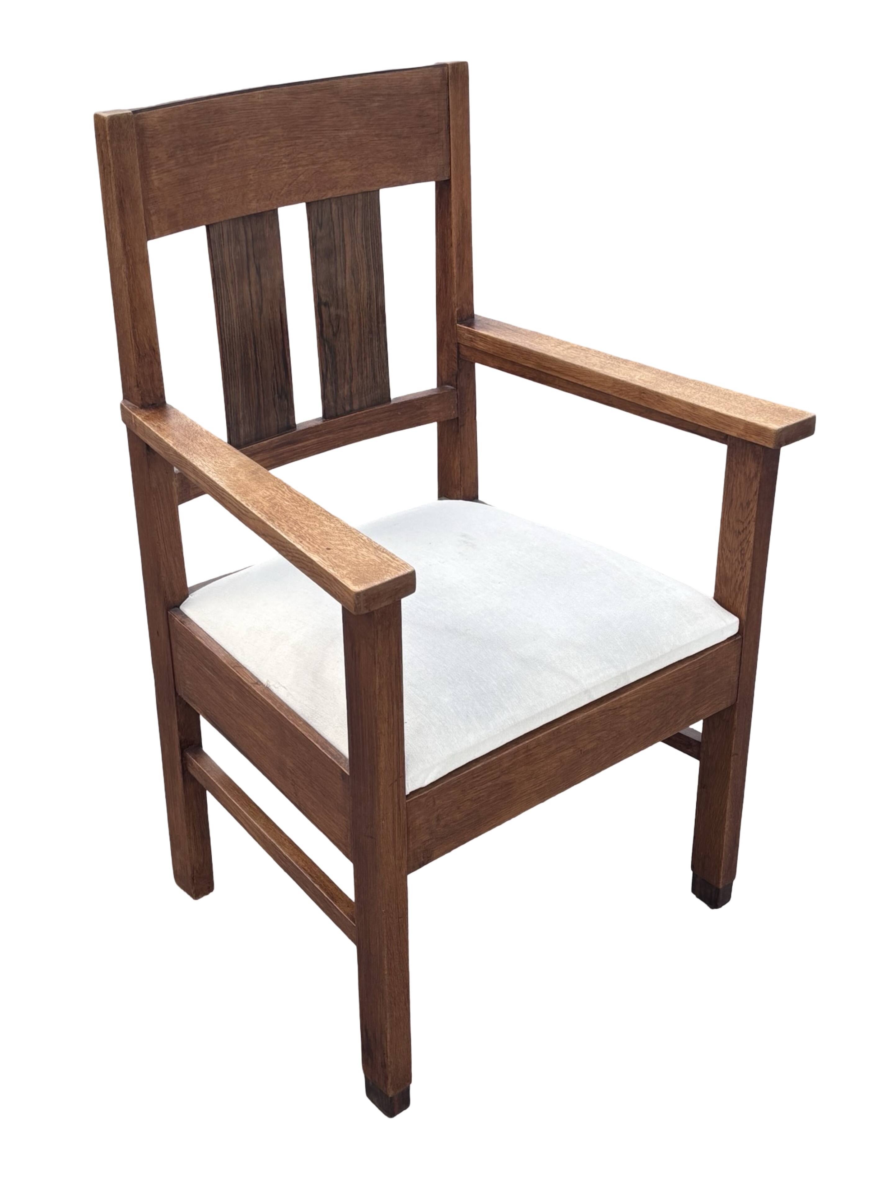 Set of four Art Deco chairs oak Amsterdam School Design 30's