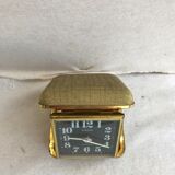 Old europa 2 travel alarm clock with 70's vintage gold case