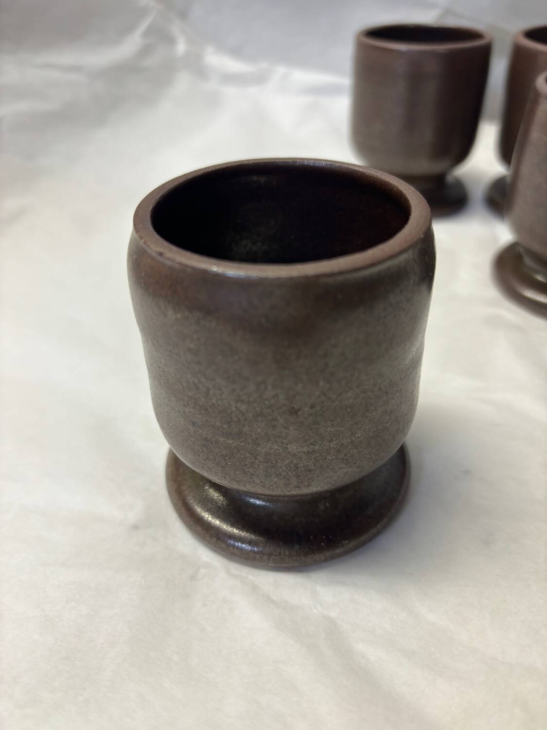 Set of 6 stoneware cups or glasses