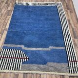Tapis en laine fait main marocaine médium taille 100 x 200 cm
