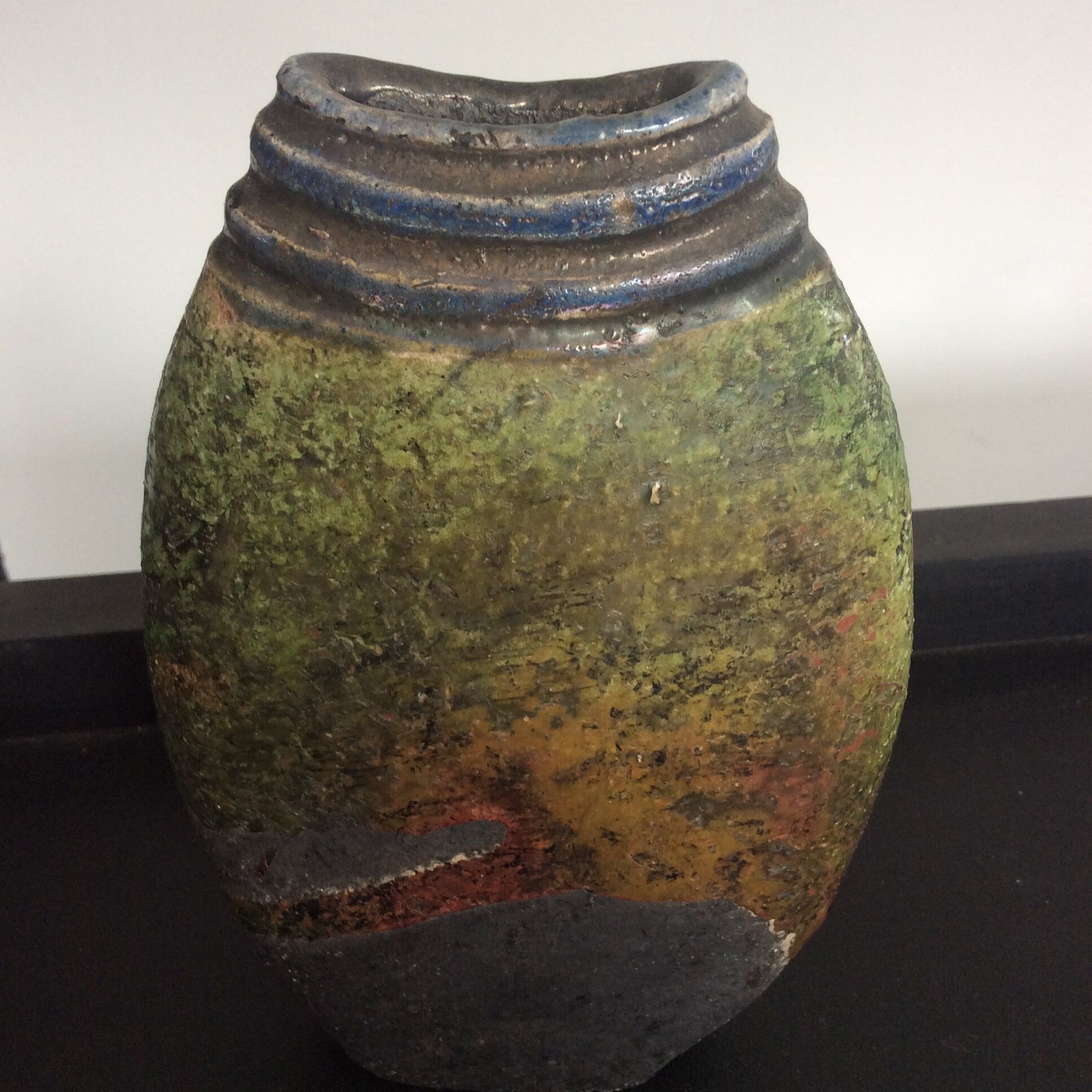 Vase vintage en grès signé