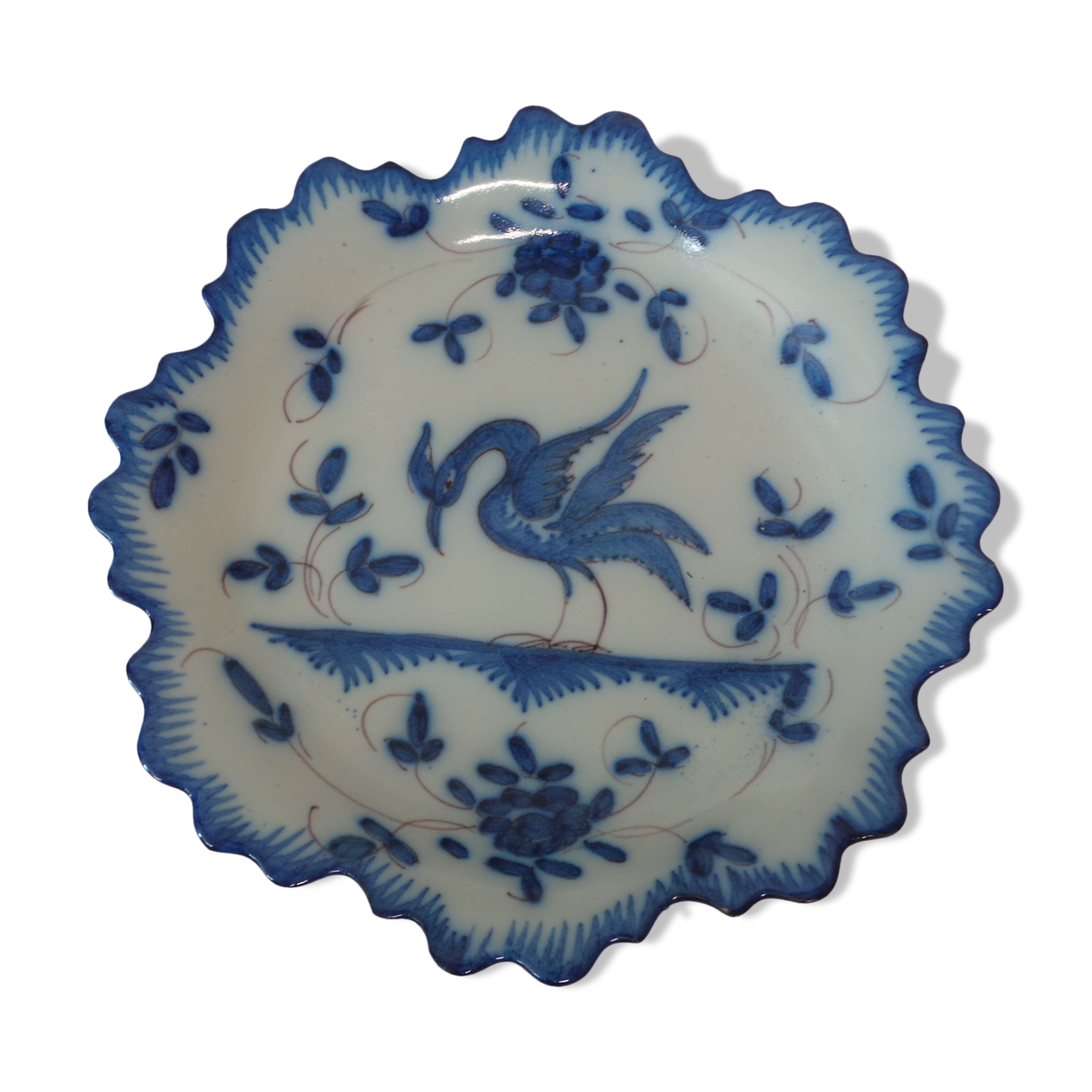 Assiette Faience de Martres tolosane a décor d'oiseau