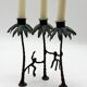Chandelier "singe" en bronze patiné, 1970s