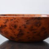 Mid Century Turned Oak Burl Bowl  Centerpiece Bowl