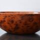 Mid Century Turned Oak Burl Bowl  Centerpiece Bowl