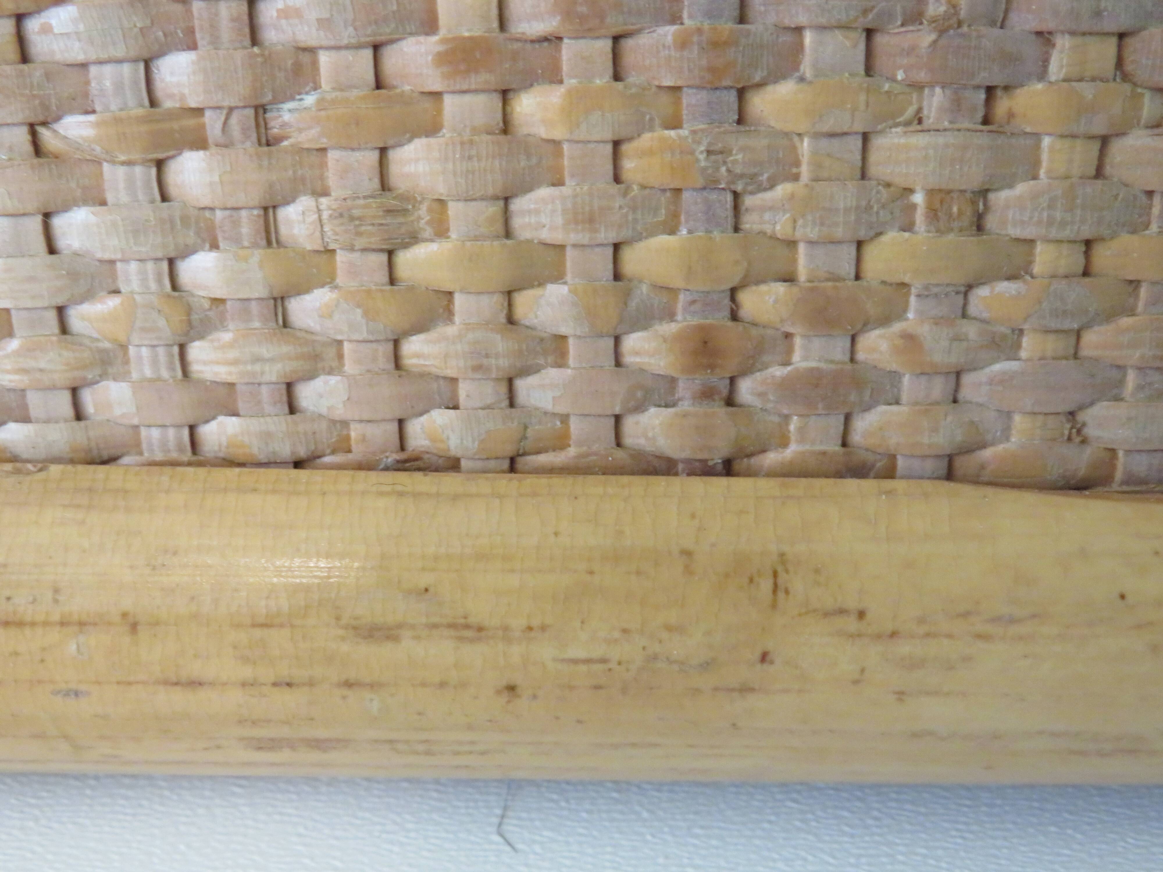 Italian wall mirror vintage vera dal in bamboo and cane