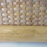 Italian wall mirror vintage vera dal in bamboo and cane