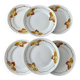 Set of 6 Moulin des Loups plates – French earthenware tableware – mo