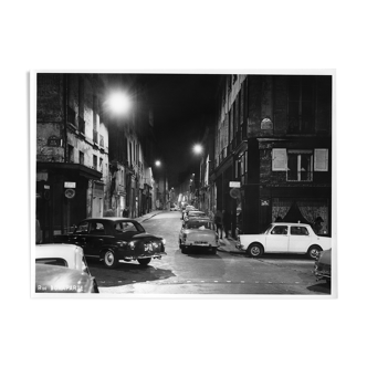 Photo drawing framed Paris in 1965 rue Bonaparte de nuit II