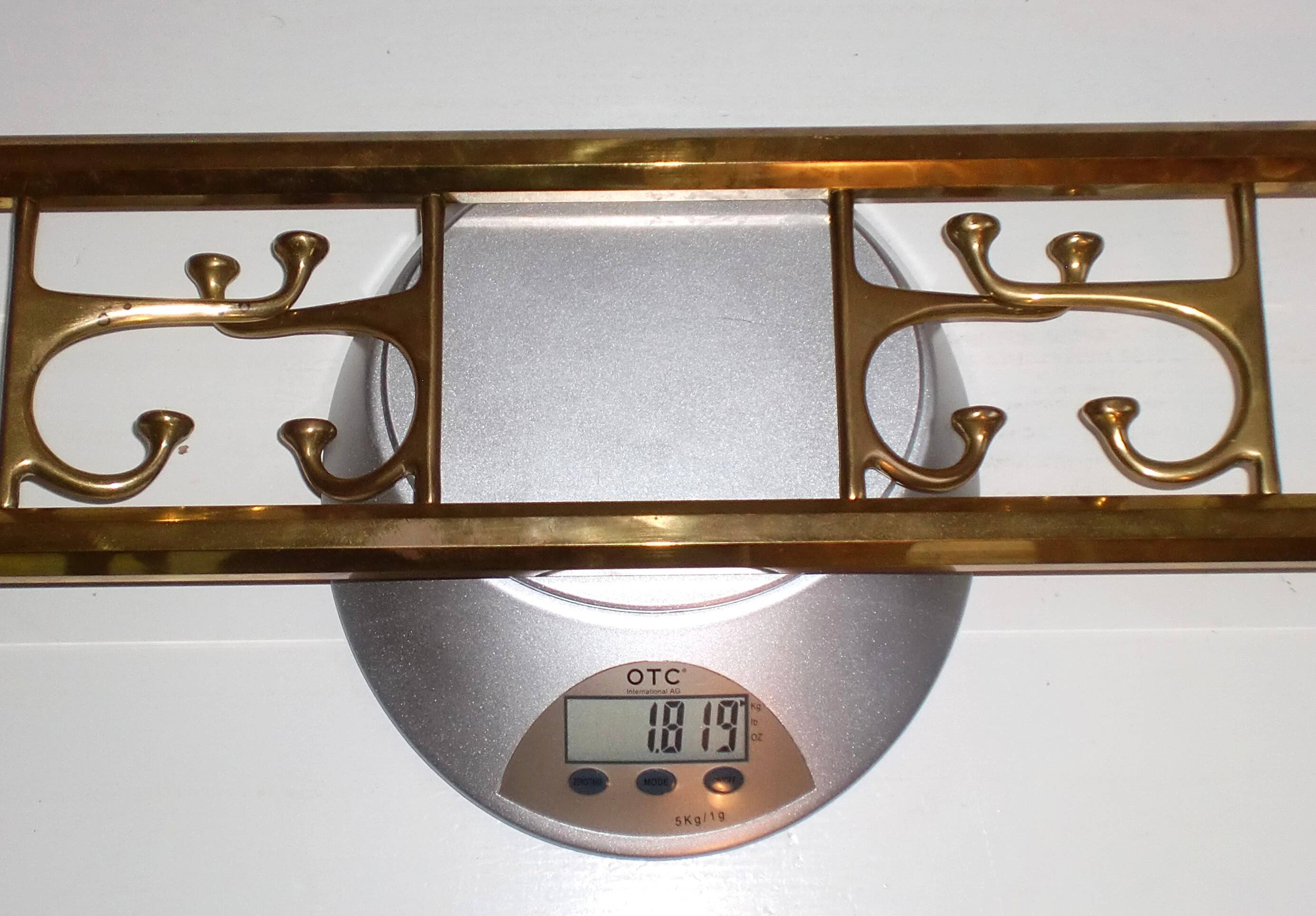 Art-Deco brass Coat Rack & one Hanger, France, 1940s