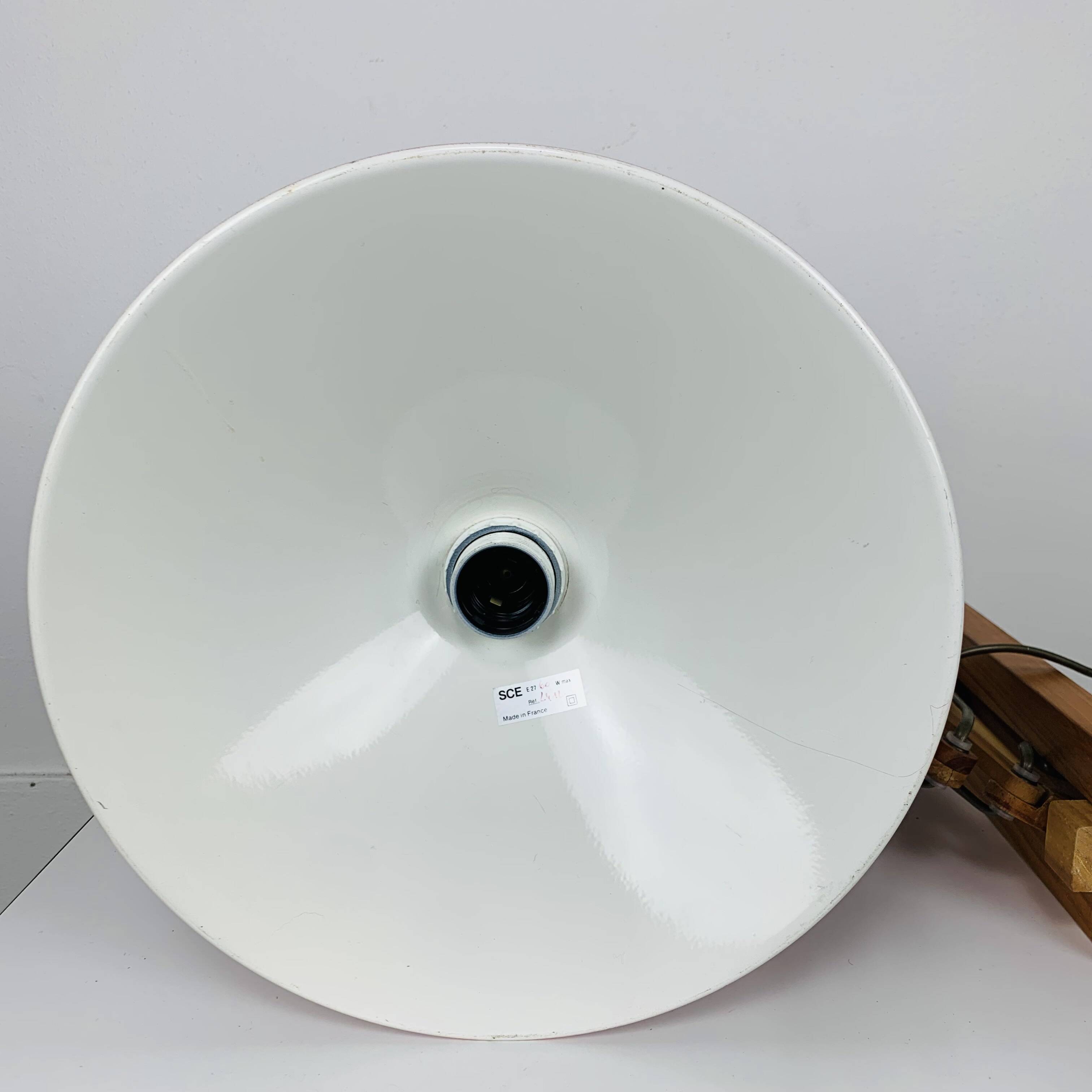 SCE 60s accordion wall light, wood and red reflector