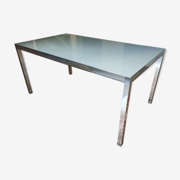 Table en verre et aluminium