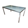 Glass and aluminum table