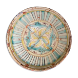 Plat Mokhfia Fès Maroc XVIIIe faïence polychrome 21,7 cm
