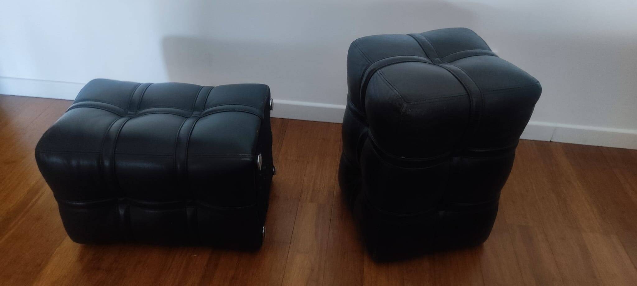 Pair of Calfskin Stools - Retro & Vintage