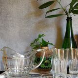 Art deco table pitcher in moulded glass 1940