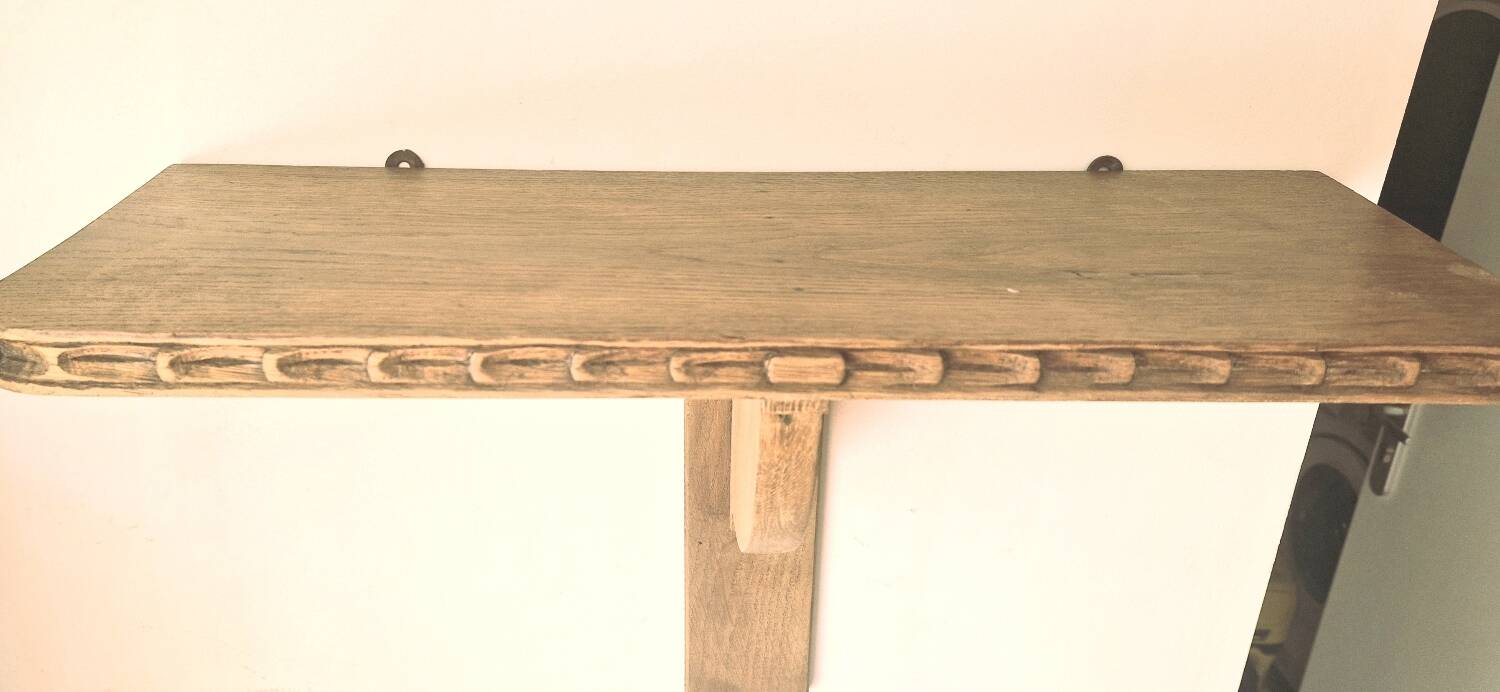 Solid oak wall shelf - Rustic Louis XVI style