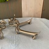 Set of 6 vintage V. Bugatti dachshund knife holders