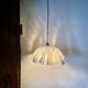 Fabric, glass, brass portable lamp, 3m cable