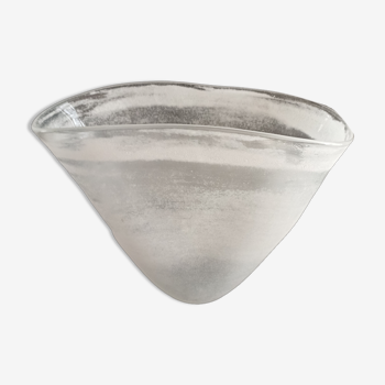 Triangular matte glass vase