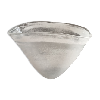 Triangular matte glass vase