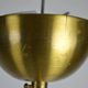 Scandinavian Modern Three-Light Pendant in Brass, Teak and Opaline Glass, 1960s