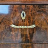 Chest of drawers with five drawers in wood and brass