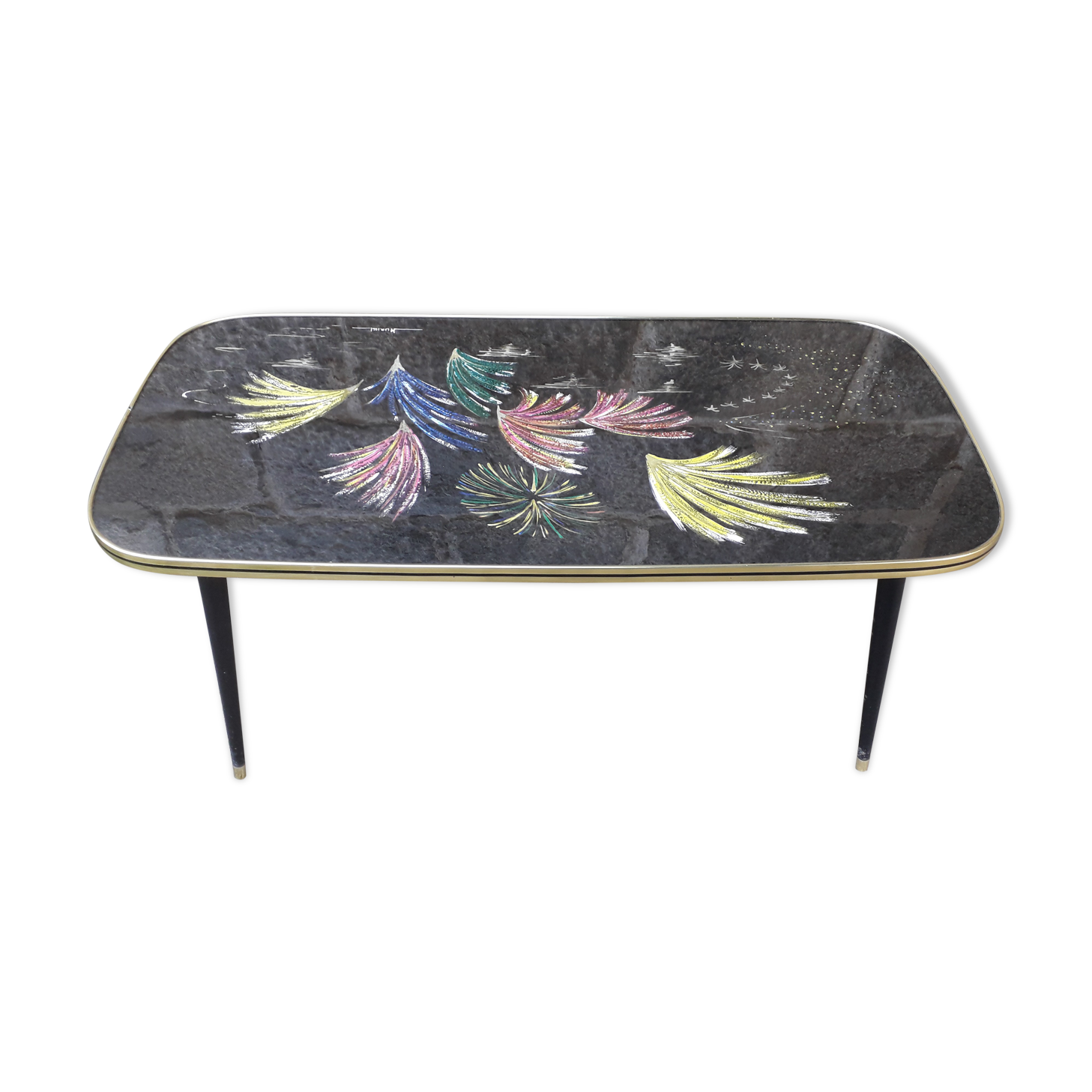 Vintage coffee table spindle legs