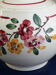 Sugar bowl in earthenware of Sarreguemines flower pattern