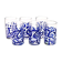 6 verres artisanaux décorés en calligraphie arabe bleue