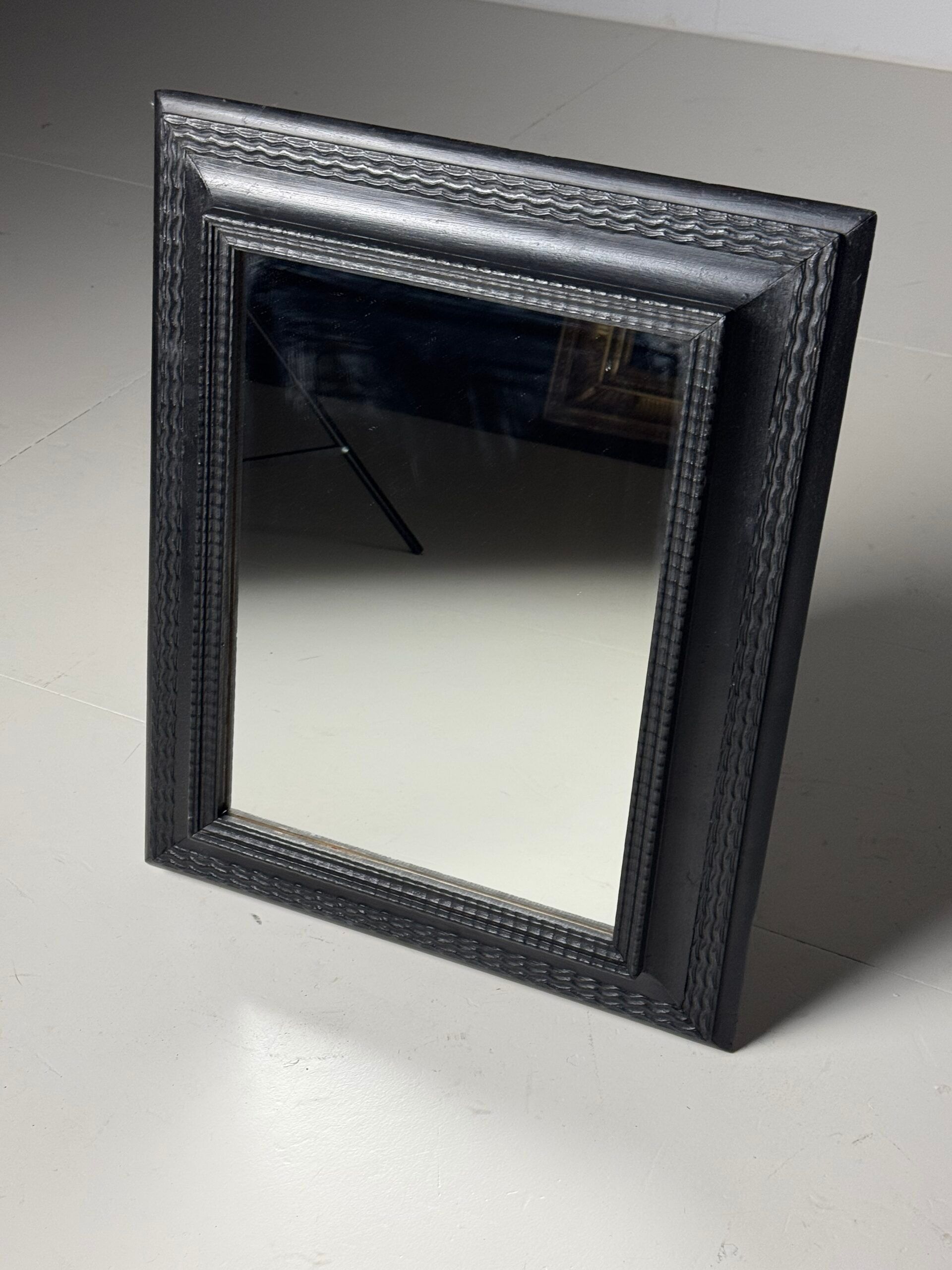 Ripple frame mirror black 20th century