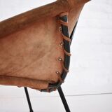 Vintage balloon suede easy chair, 1960s, Hungary