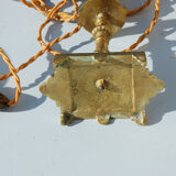 Metal foot lamp and paper lampshade