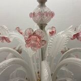Large Pink Blossom Venetian Glass Chandelier 1960’s