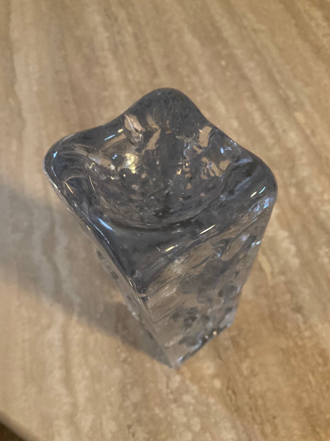 IG Ingrid Glas Blockkristal candle holder for Kerzenleuchter 70s