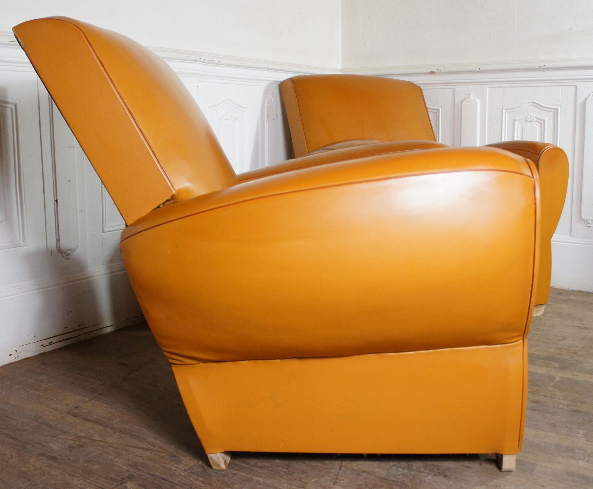 Pair of club chairs in skai 1960